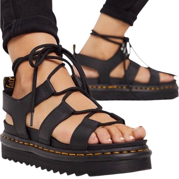 Dr. Martens Shoes - Dr. Martens Women's Black Gladiator Nartilla Sandals Size 5